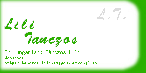 lili tanczos business card